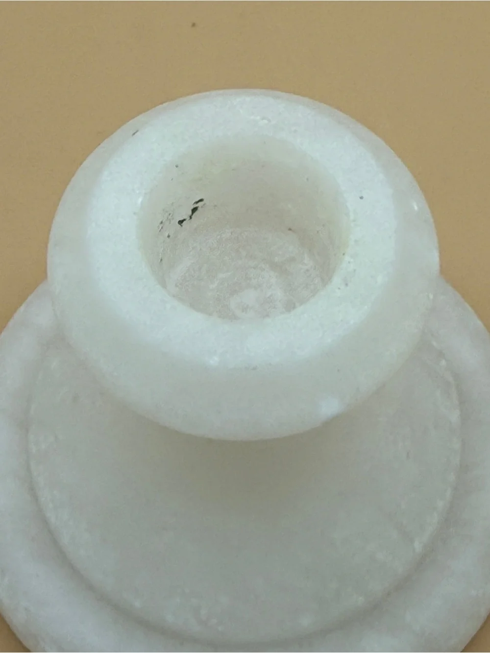 Restoration Hardware White Alabaster Set of Two Taper Candlestick Holders 3”